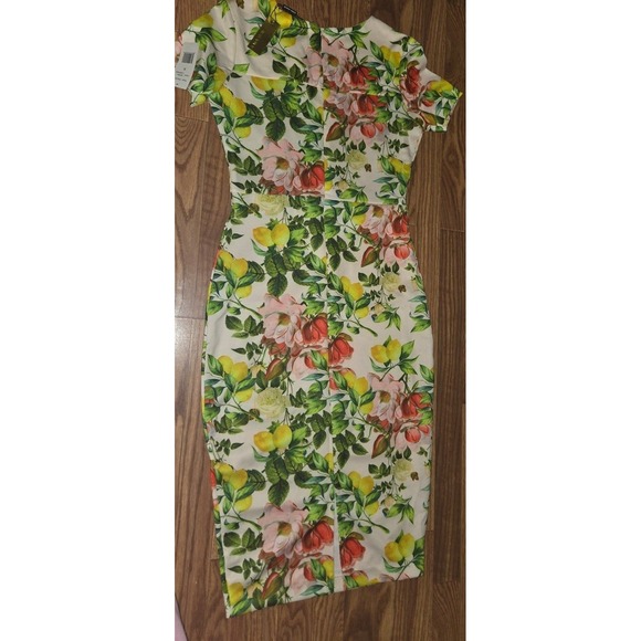NWT Alexia Admor Scuba Sheath Dress Lemon Floral Retail: $289 - Picture 10 of 10